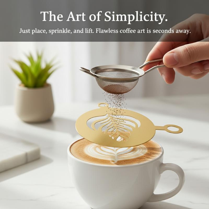 Coffee Stencil Art - Conjunto de 4 Estênceis de Aço
