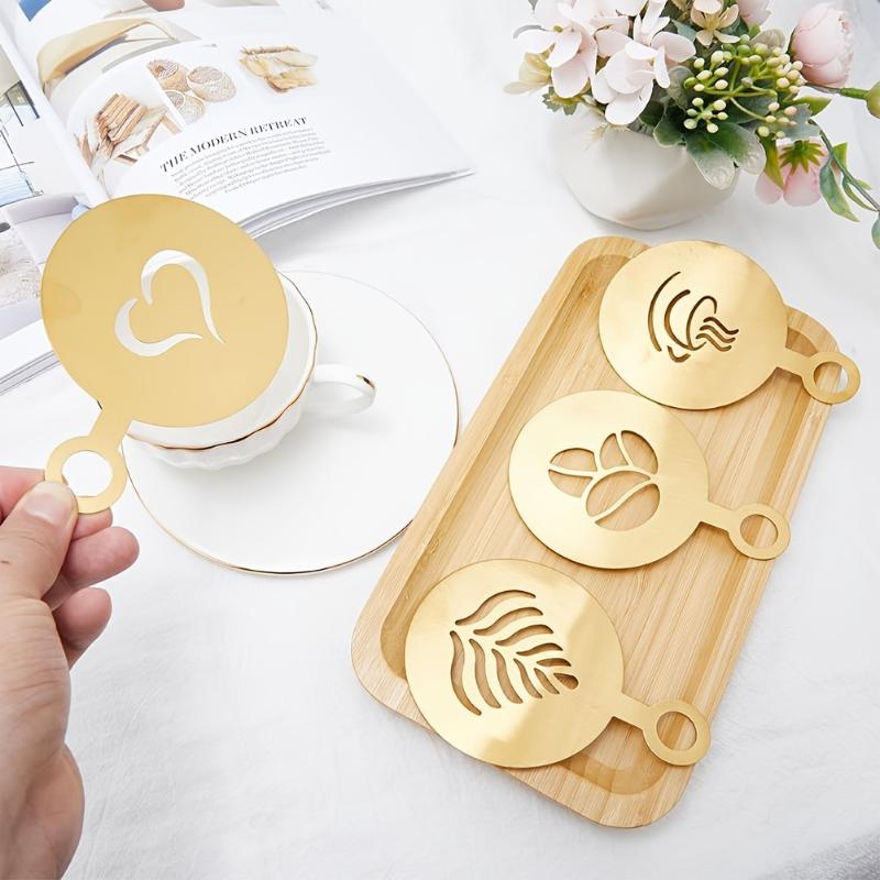 Coffee Stencil Art - Conjunto de 4 Peças de Estênceis