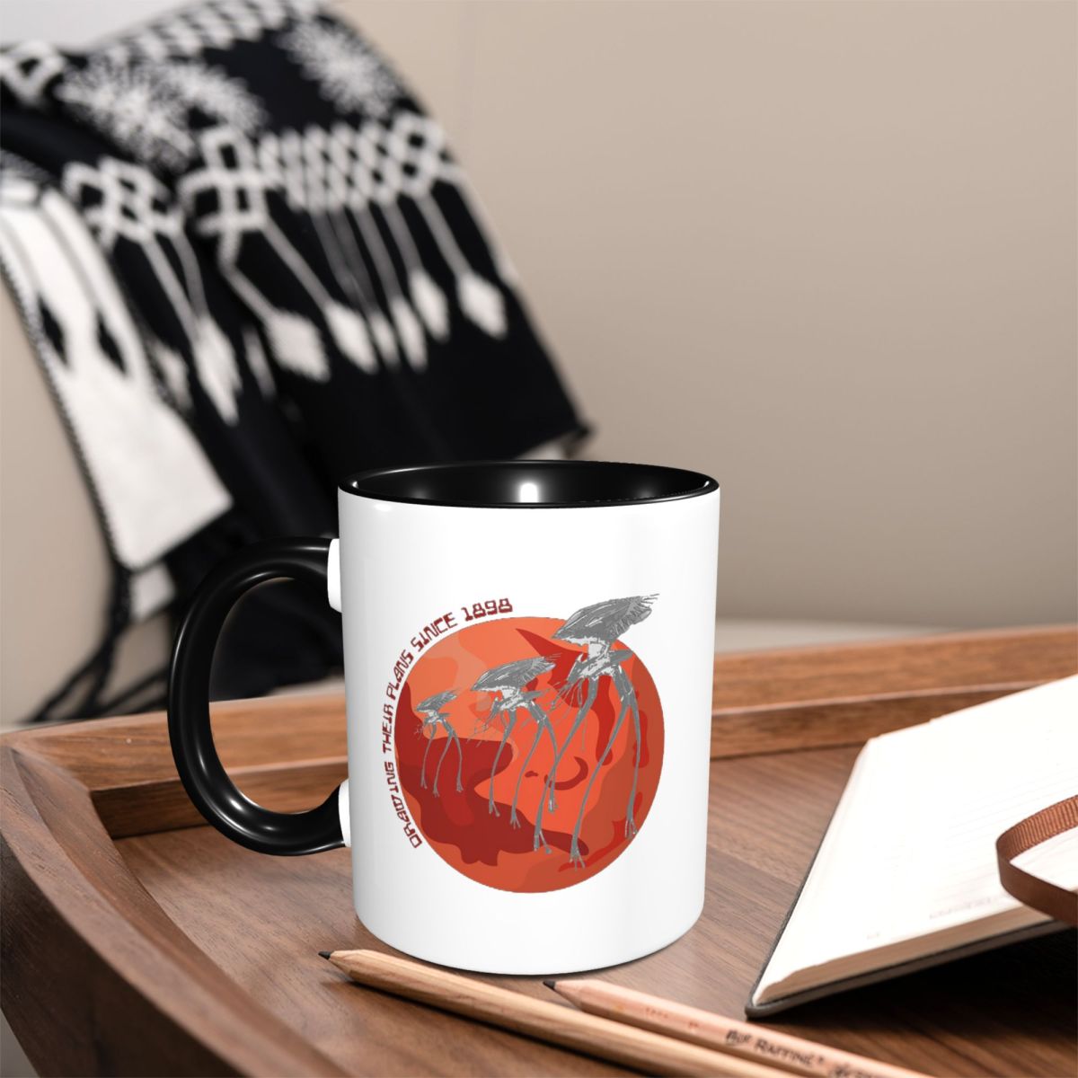Coffee Tea Drawing - Caneca de Cerâmica Engraçada com Desenho