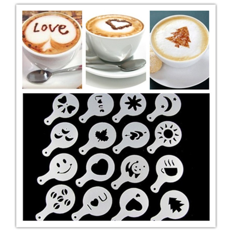Coffee Stencil Art - 16 peças estênceis de arte de