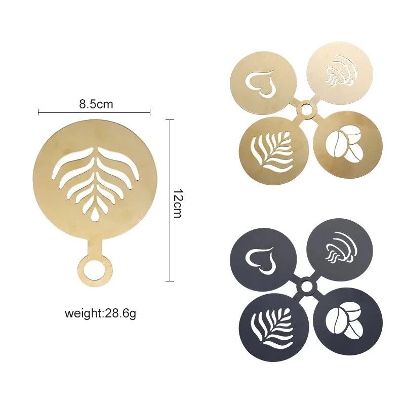 Conjunto de 4 Estênceis Dourad - Coffee Stencil Art avaliação e preço