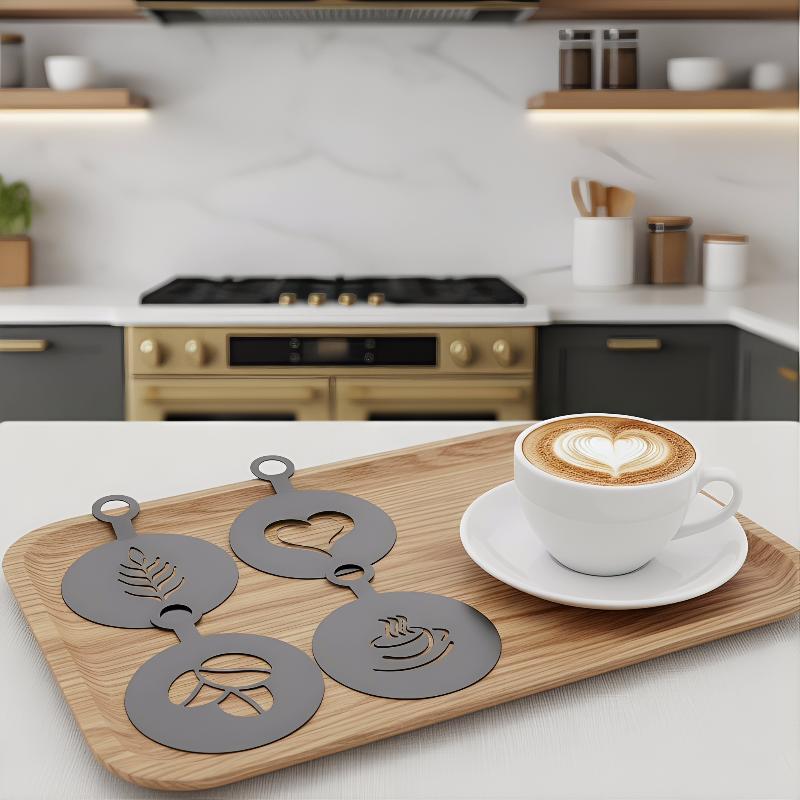 Conjunto de 4 Estênceis de Aço - Coffee Stencil Art avaliação e preço