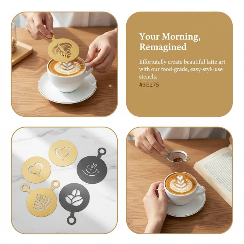 Conjunto de 4 Estênceis de Aço - Coffee Stencil Art avaliação e preço
