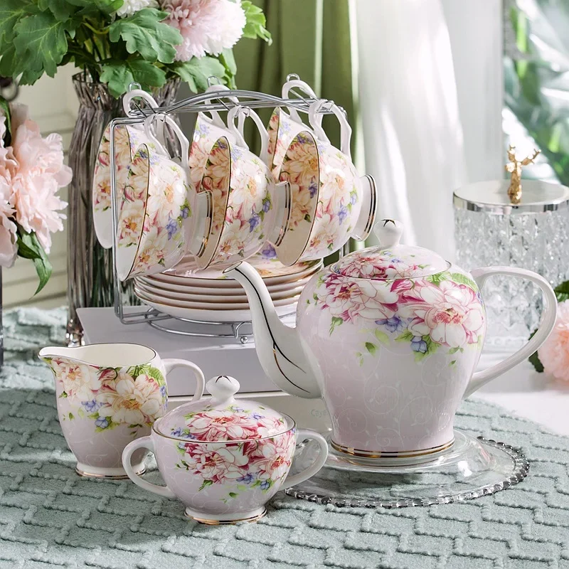 Rosa azul flor osso china conj - Coffee Tea Creamer avaliação e preço