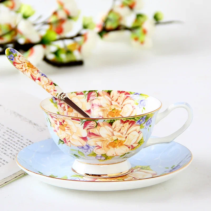 Rosa azul flor osso china conj - Coffee Tea Creamer avaliação e preço