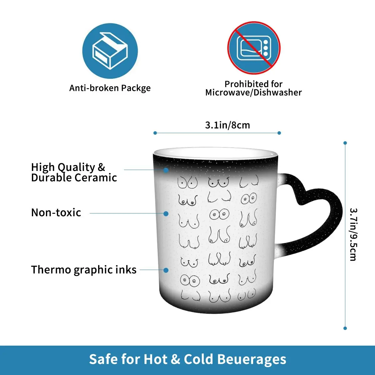 Caneca de cerâmica com desenho - Coffee Tea Drawing avaliação e preço