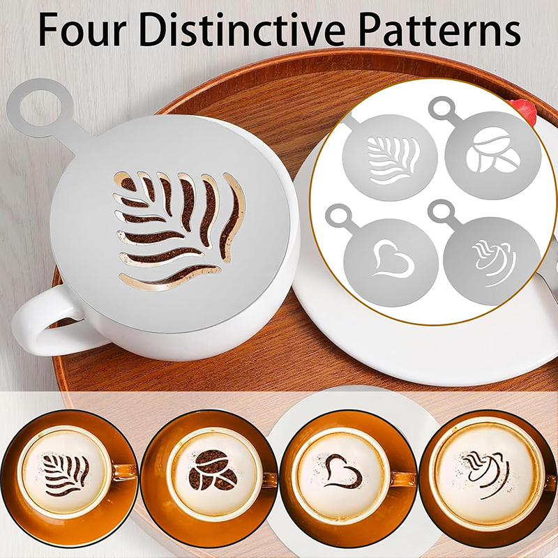 Conjunto de 4 Estênceis de Caf - Coffee Stencil Art avaliação e preço