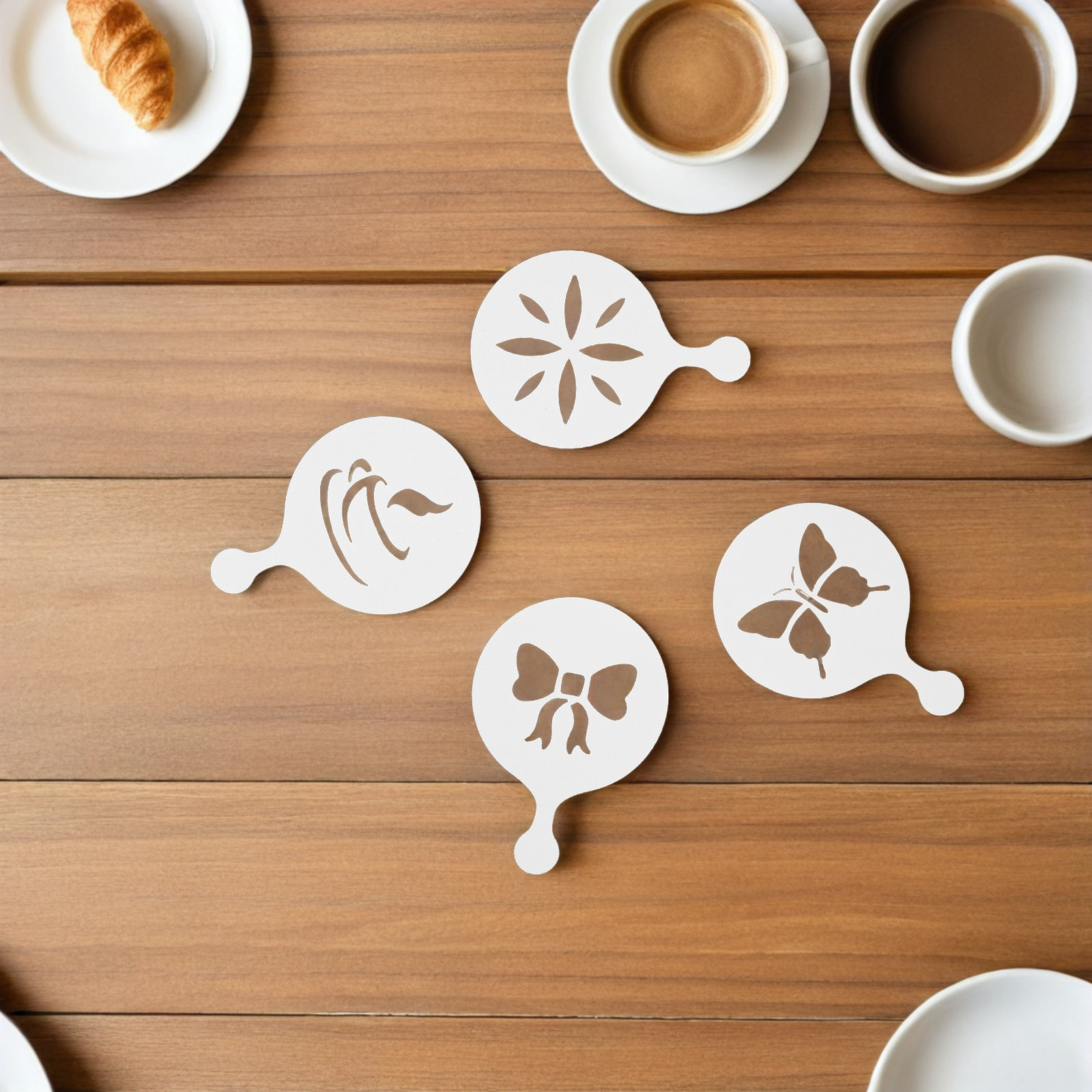 8 Peças de Estênceis para Latt - Coffee Stencil Art avaliação e preço