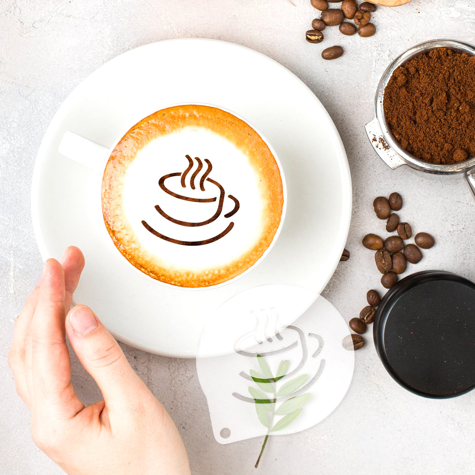 Estêncil de Acrílico Leve para - Coffee Stencil Art avaliação e preço