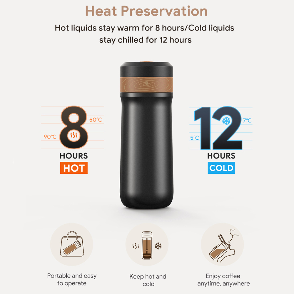 Icafilas 320ml portátil impren - Coffee Tea Press avaliação e preço
