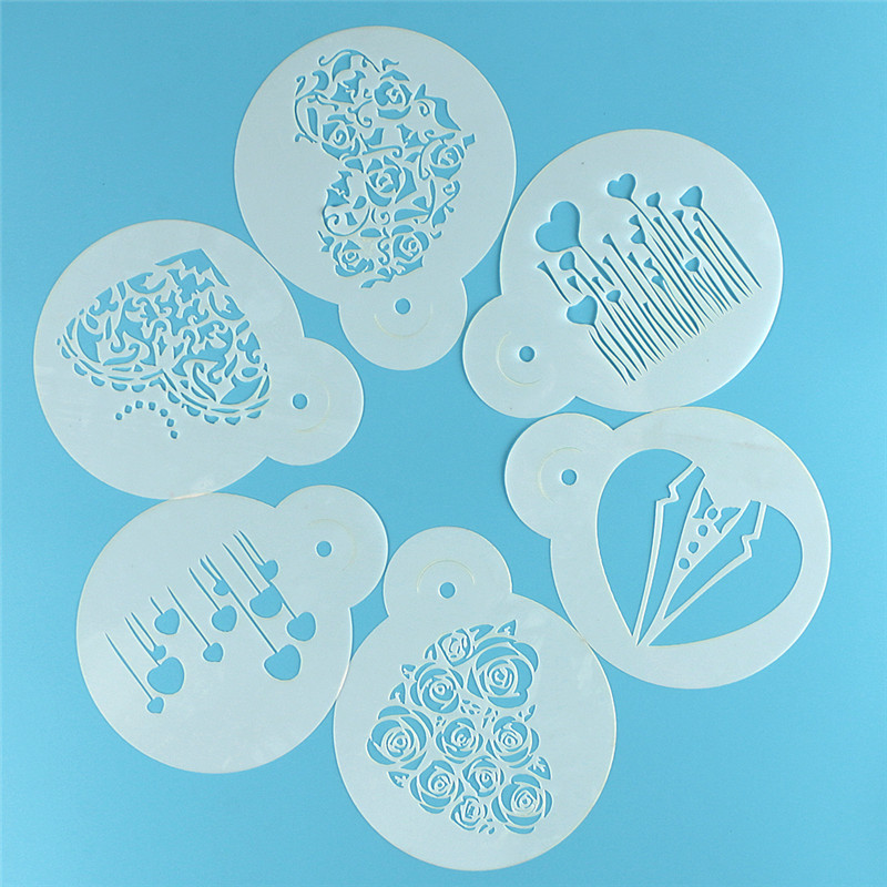 Aomily 6 pçs/set dia dos namor - Coffee Stencil Art avaliação e preço