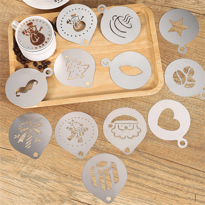 12pçs modelo de espuma de café - Coffee Stencil Art avaliação e preço