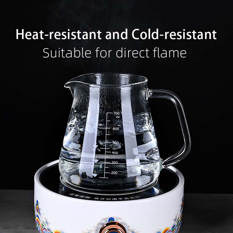 Novo alto borosilicato 700ml v - Coffee Tea Pot avaliação e preço