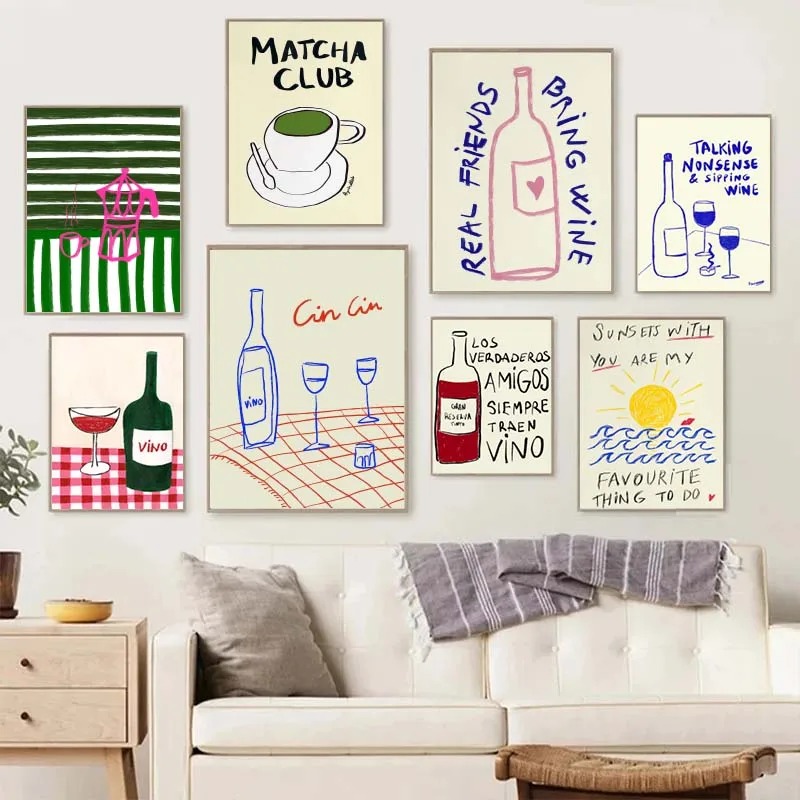 1 peça de impressão artística  - Coffee Tea Drawing avaliação e preço