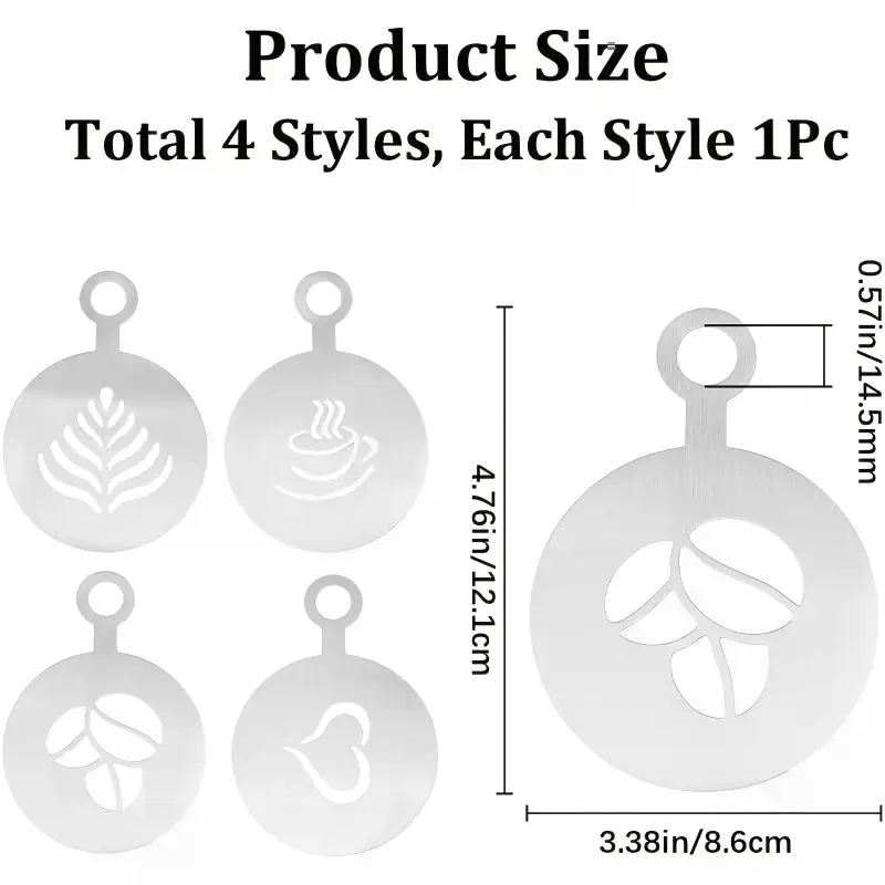 Conjunto de 4 Peças de Estênce - Coffee Stencil Art avaliação e preço