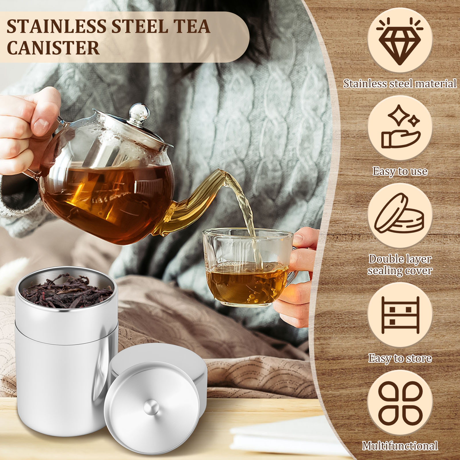 Latas de folhas de chá de aço  - Coffee Bean And Tea Leaf avaliação e preço