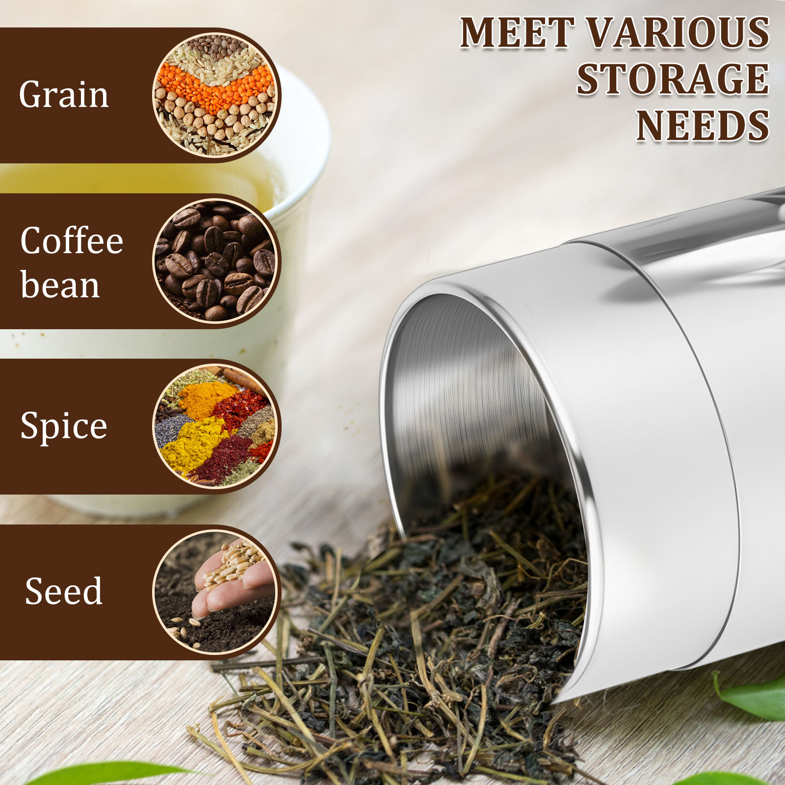 Latas de folhas de chá de aço  - Coffee Bean And Tea Leaf avaliação e preço