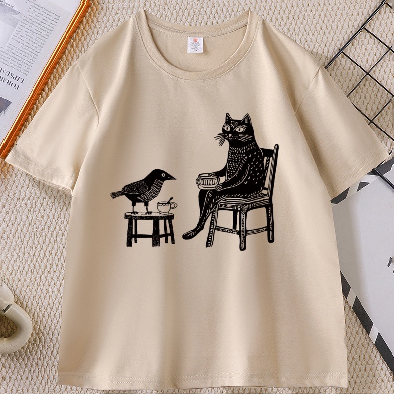 Camiseta gráfica feminina com  - Coffee Tea Drawing avaliação e preço