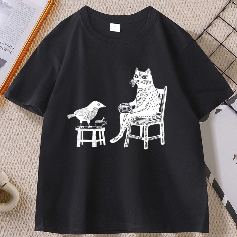 Camiseta gráfica feminina com  - Coffee Tea Drawing avaliação e preço