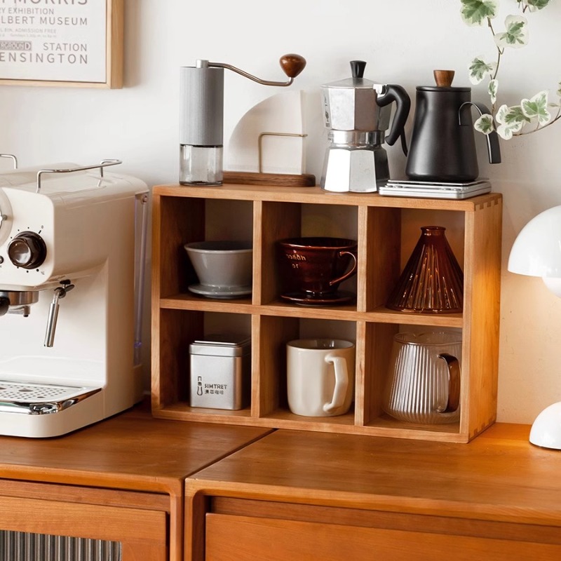 Moderno madeira maciça 9 grade - Coffee Tea Display avaliação e preço
